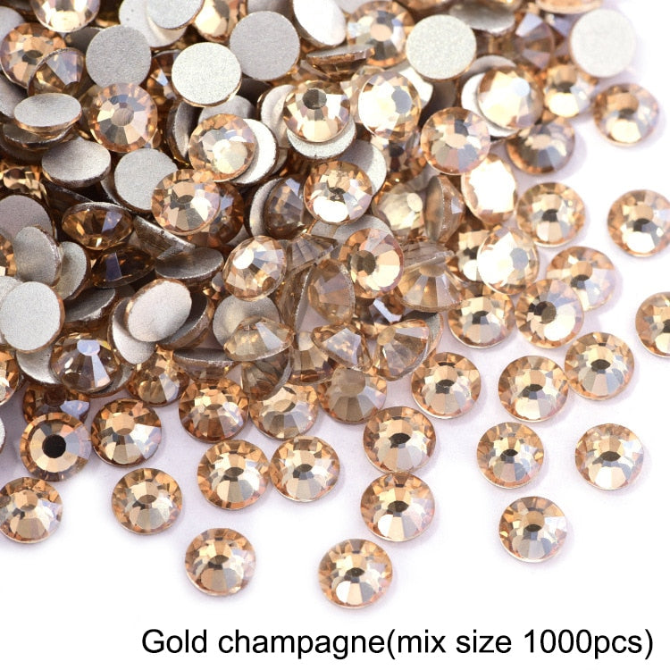 2020 New 1 Pack Flatback 3D Glass Swarovsky DIY Nails Rhinestones Art Decoration Shiny Crystal Stones Gems Manicure
