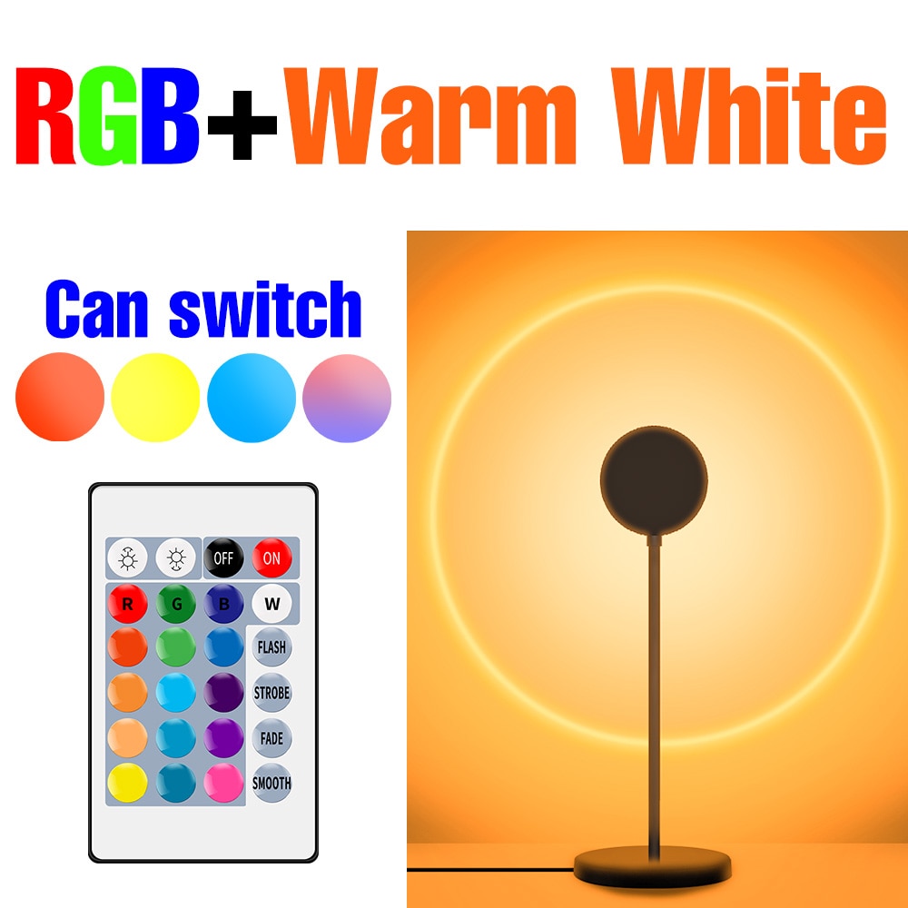 LED Projection Lamp Sunset Light Night LED Sunset Bulb Color Lamp 5V USB Rainbow Lamp Desk LED Decoration Atmosphere Lighting
