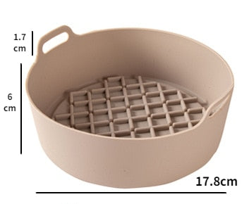 Silicone Pot for Airfryer Reusable Air Fryer Accessories Baking Basket Pizza Plate Grill Pot Kitchen Cake Cooking Baking Tools