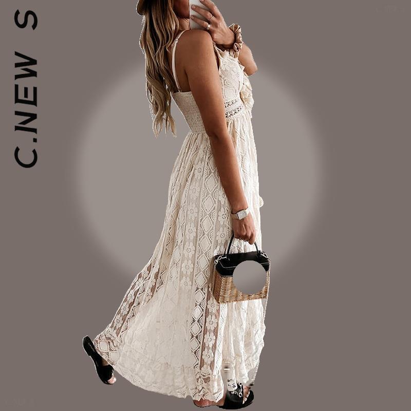 C.New S Dress Fashion Women Temperament V Neck Spaghetti Strap Dress Girl Popular Female Vestidos Clothing