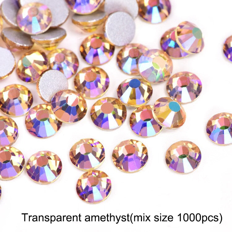 2020 New 1 Pack Flatback 3D Glass Swarovsky DIY Nails Rhinestones Art Decoration Shiny Crystal Stones Gems Manicure