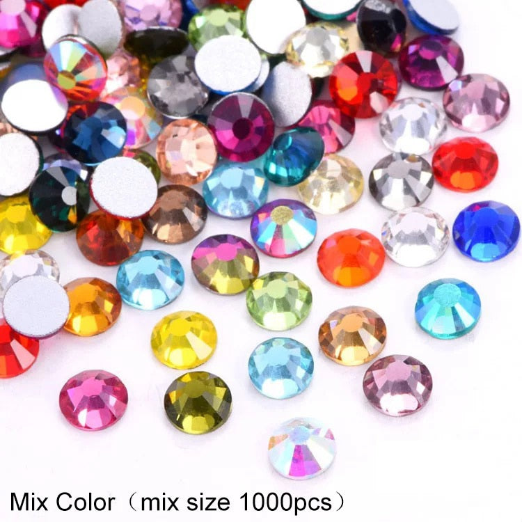 2020 New 1 Pack Flatback 3D Glass Swarovsky DIY Nails Rhinestones Art Decoration Shiny Crystal Stones Gems Manicure