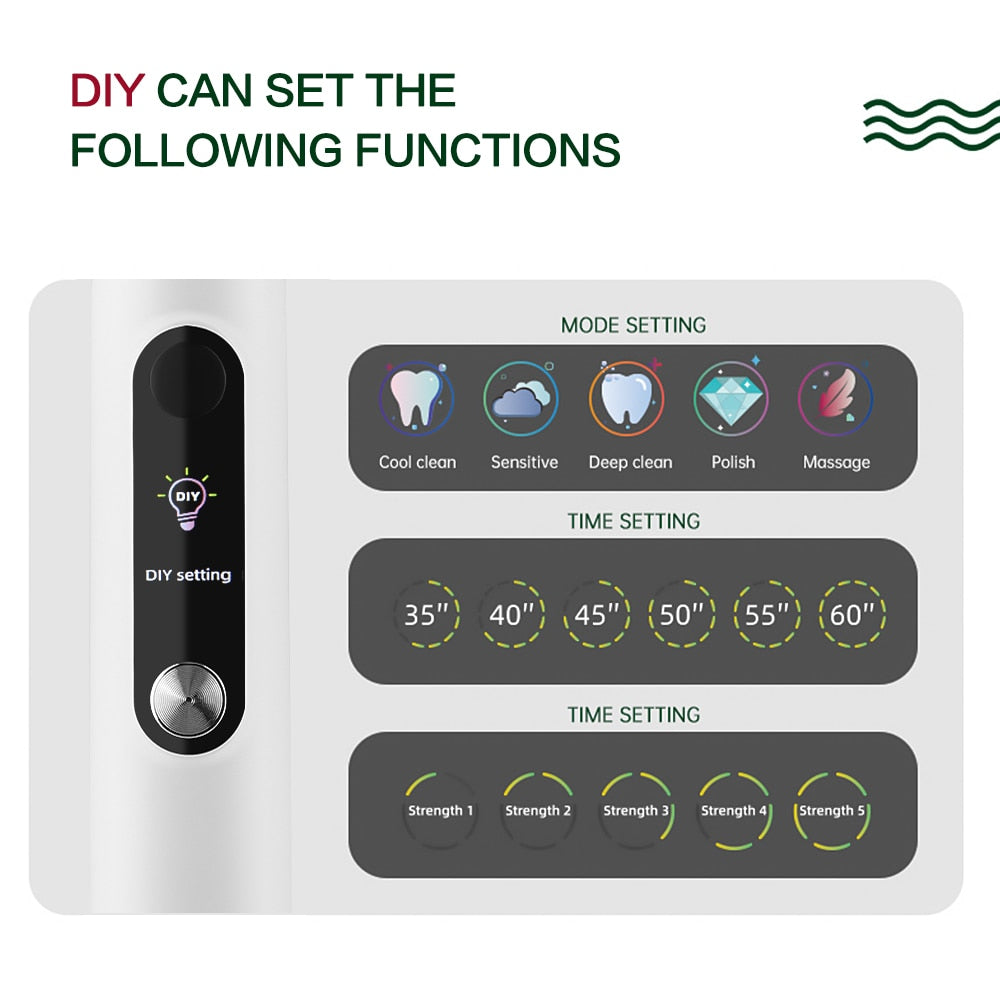 Smart Electric Sonic Toothbrush Portable Wireless Teeth Cleaning Device Adult Toothbrush DIY Cleaning Mode Teeth Whitening