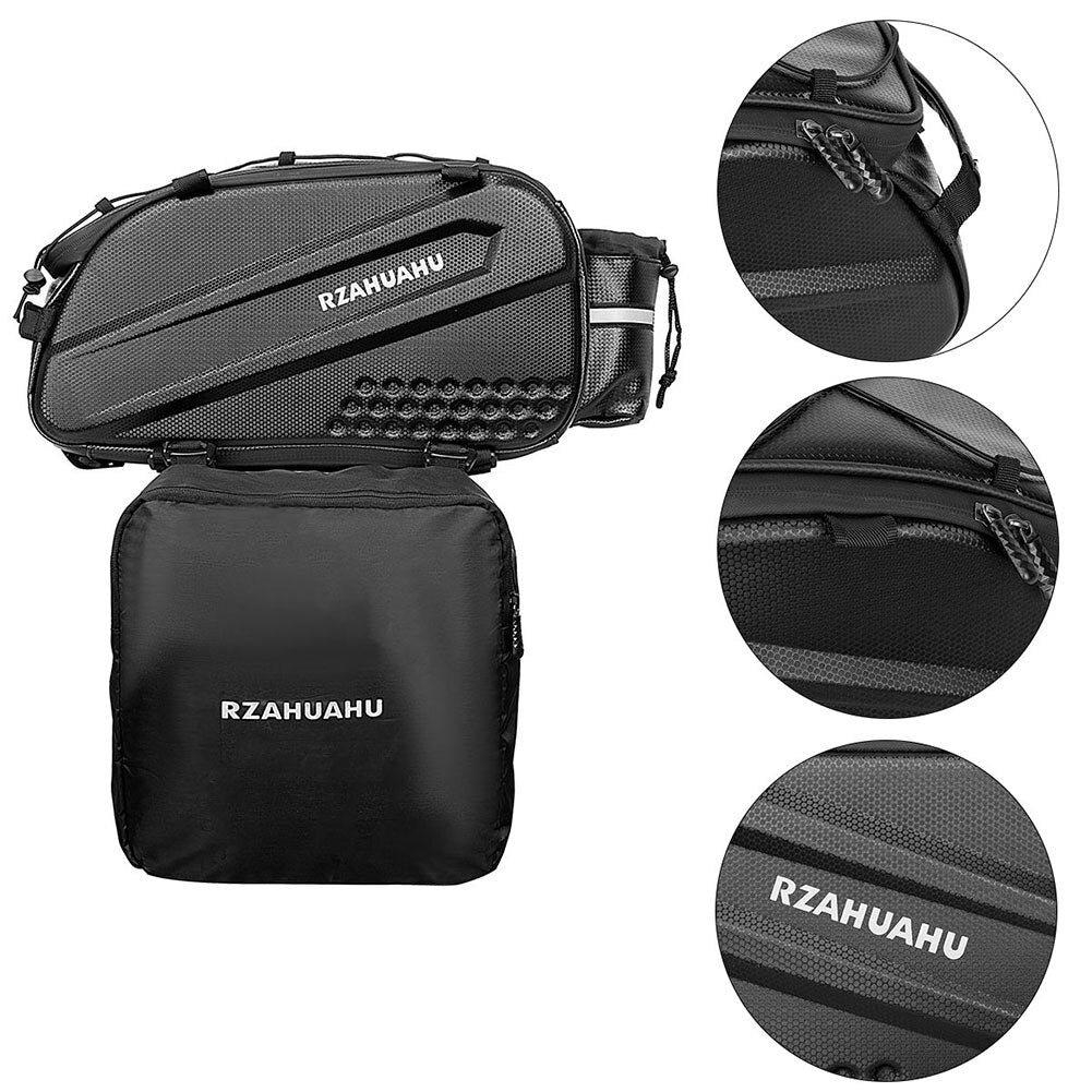RZAHUAHU Bicycle Trunk Bag Large Capacity Multifunctional Cycling Mountain Bike Saddle Rear Rack Luggage Carrier Tail Seat Bag