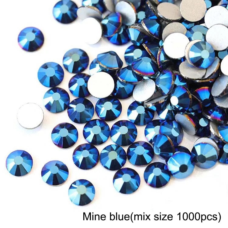 2020 New 1 Pack Flatback 3D Glass Swarovsky DIY Nails Rhinestones Art Decoration Shiny Crystal Stones Gems Manicure
