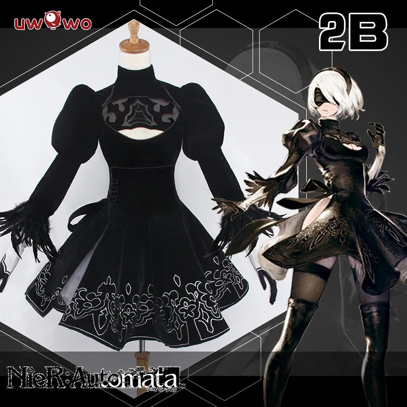 In Stock UWOWO Nier:Automata Yorha 2B Cosplay Game Costume Luxurious No.2 Type B Base 2B New Custom-Made Halloween Costumes