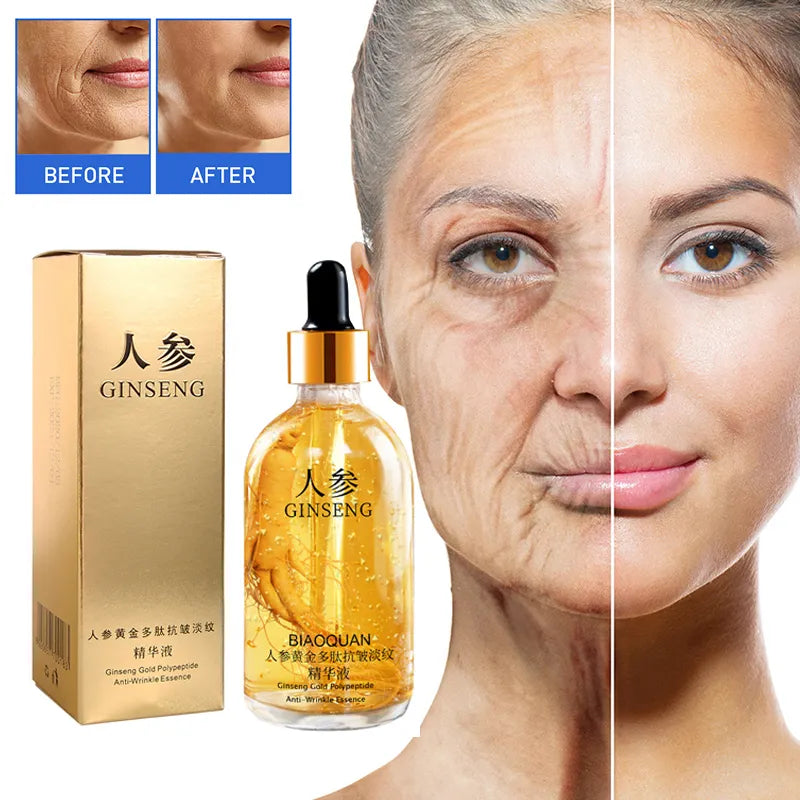 Gold Ginseng Face Essence Polypeptide Anti-wrinkle Lightning Moisturizing Niacinamide Facial Serum for Skin Care Products 100ml