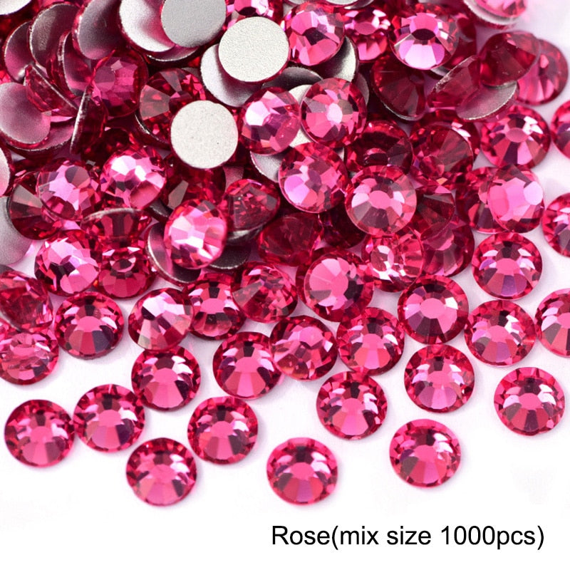 2020 New 1 Pack Flatback 3D Glass Swarovsky DIY Nails Rhinestones Art Decoration Shiny Crystal Stones Gems Manicure