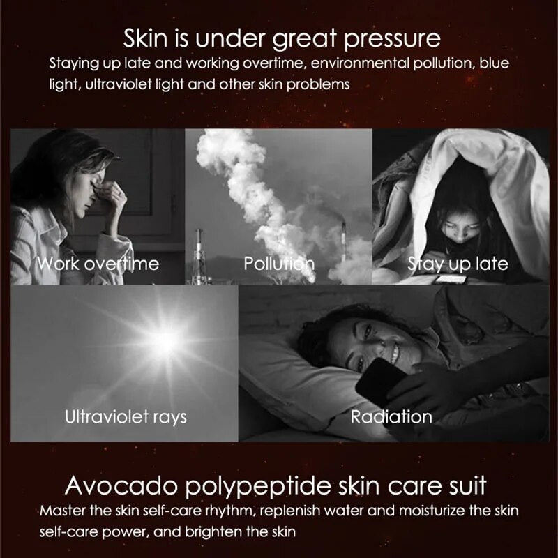5pcs/lot IMAGES Avocado Polypeptide Face Care Sets Facial Moisturizing Repairing Skin Brightening Skin Care Products Cosmetics