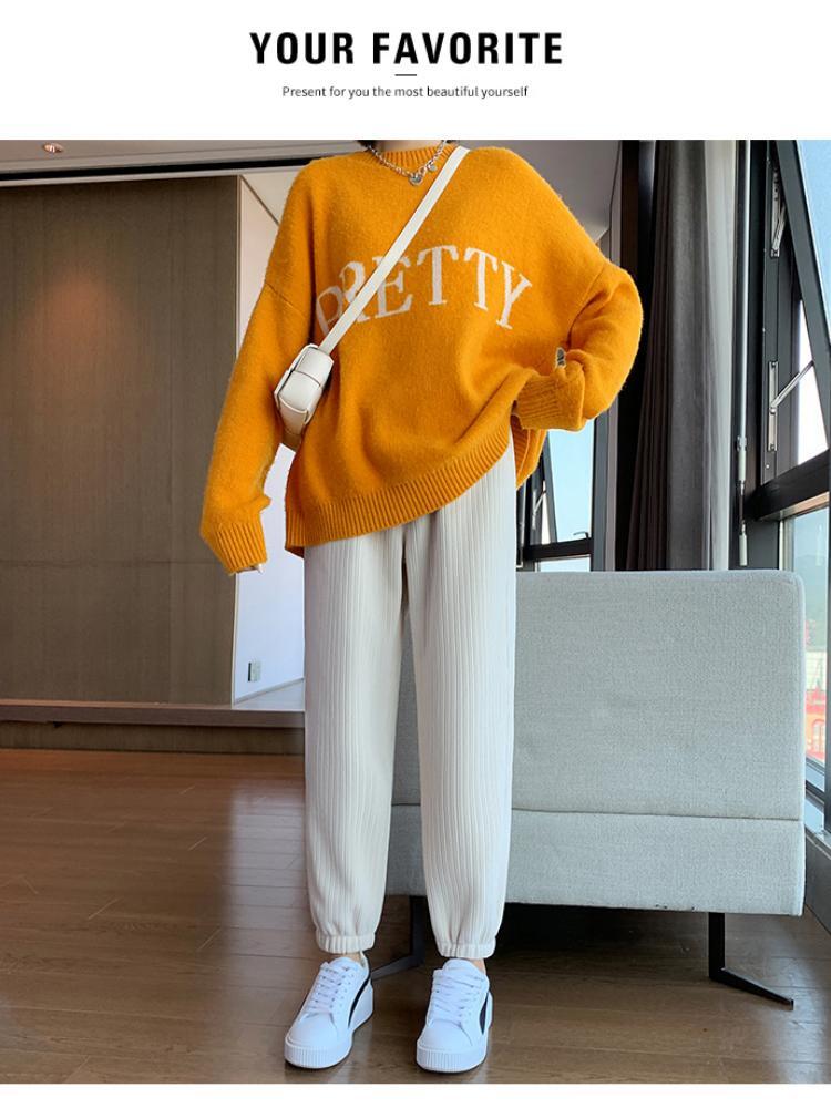 Joggers Women Warm Winter Plush Thick Corduroy Pants Traf Female Casual Korean Style Sweatpants Harajuku Loose Harem Trousers