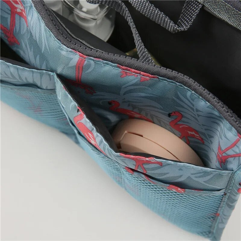 2023 Double Zipper Cosmetic Storage Bag Nylon Travel Organizer Handbag Multifunction Tote Makeup Bag Women Make Up Beauty Pouch