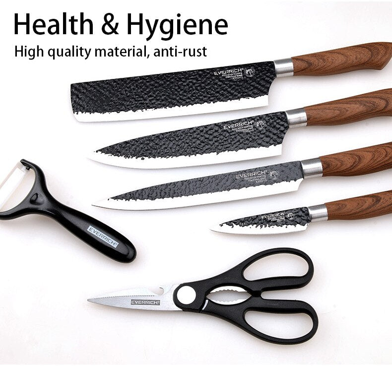 8"Chef Knife Stainless Steel Kitchen Knives Set Professional Forged  Knife Sets Scissors For Kitchen With High-quality Gift Box
