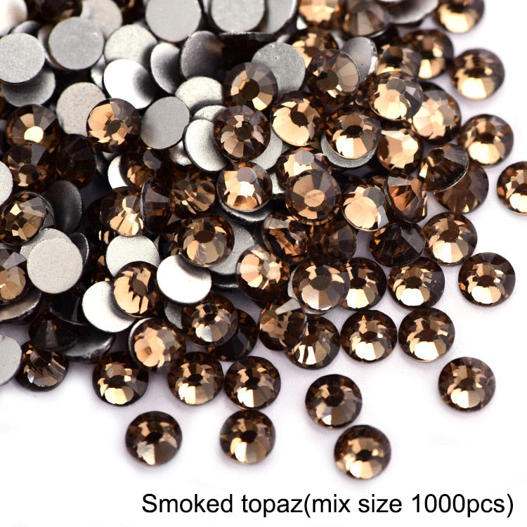 2020 New 1 Pack Flatback 3D Glass Swarovsky DIY Nails Rhinestones Art Decoration Shiny Crystal Stones Gems Manicure