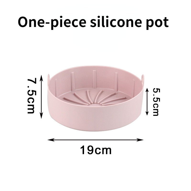 Air Fryer Silicone Nonstick Pans Airfryer Accessories Reusable Baking Dishes Baking Basket Baking Tool Tray Silicone Pad Pan