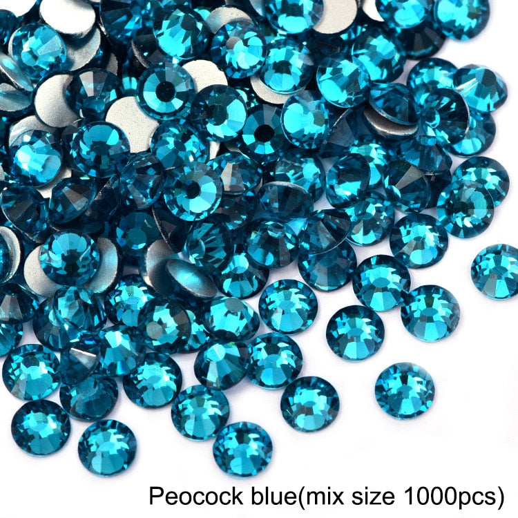 2020 New 1 Pack Flatback 3D Glass Swarovsky DIY Nails Rhinestones Art Decoration Shiny Crystal Stones Gems Manicure