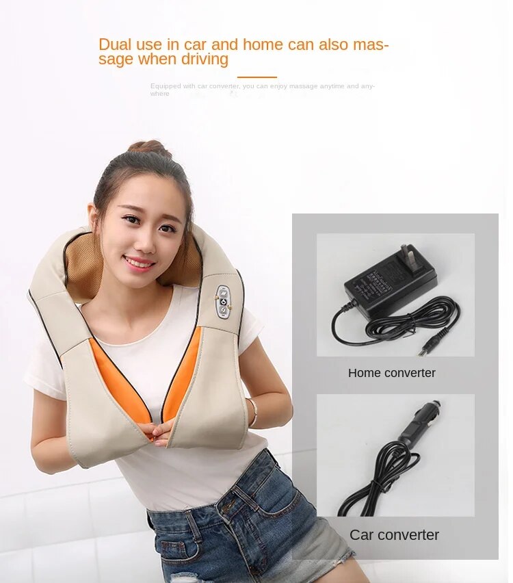 Home Car Electrical Body Massager Relaxation Massage U Shape Neck Back Shoulder Shiatsu Infrared 3D Kneading Massager