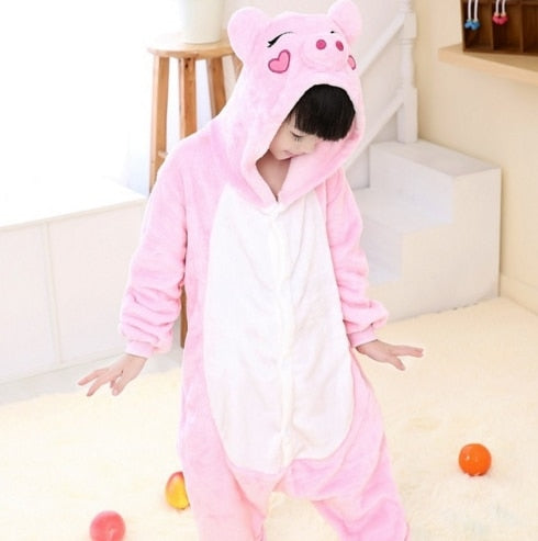 Unicorn Pajamas Onesie Kids Kigurumi Pyjama Panda Licorne Stitch Pijama Boy Girl Flannel Pajama Christmas Party Cosplay Clothes