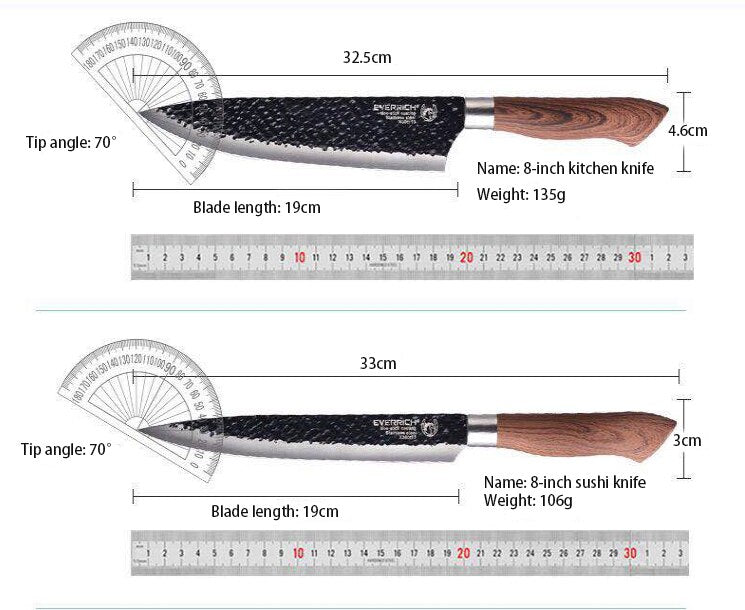 8"Chef Knife Stainless Steel Kitchen Knives Set Professional Forged  Knife Sets Scissors For Kitchen With High-quality Gift Box