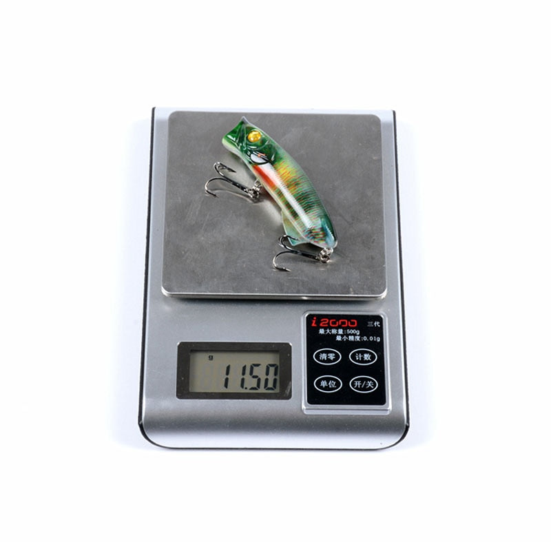 1pc Floathing Lure Topwater 3D Printed Popper Fishing Lure 7.8cm 11.5g Hard Bait Plastic Fishing Tackle Crankbait 7 Colors