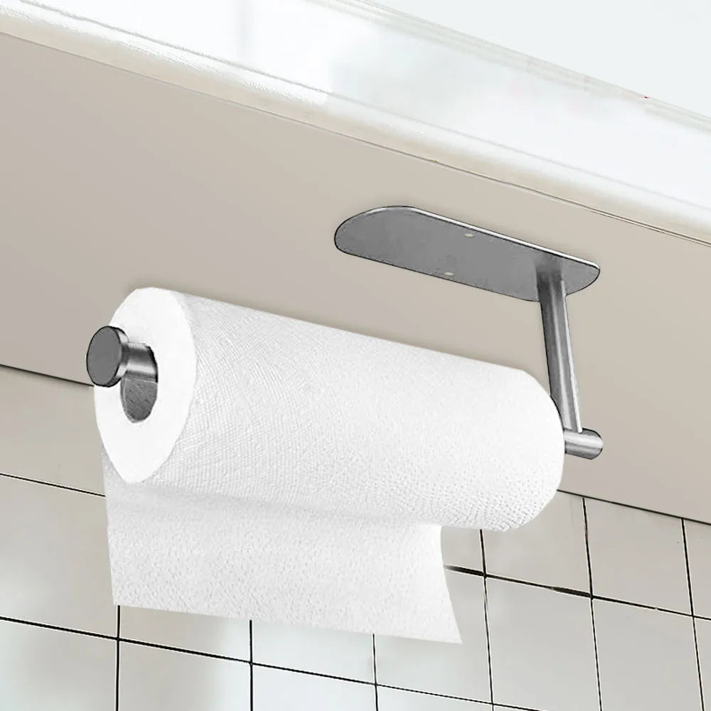 Punch-free Paper Towel Holder Stainless Steel Kitchen Under Cabinet Roll Rack Gold Black Bathroom Wall-mounted Tissue Hanger