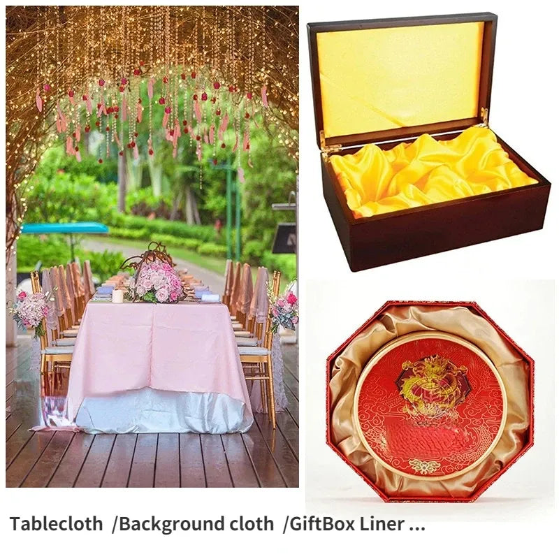 Satin Fabric Eight-heddle Imitation Silk Cloth 17 Colors Gift Box Lining Background Cloth Handmade DIY Accessories