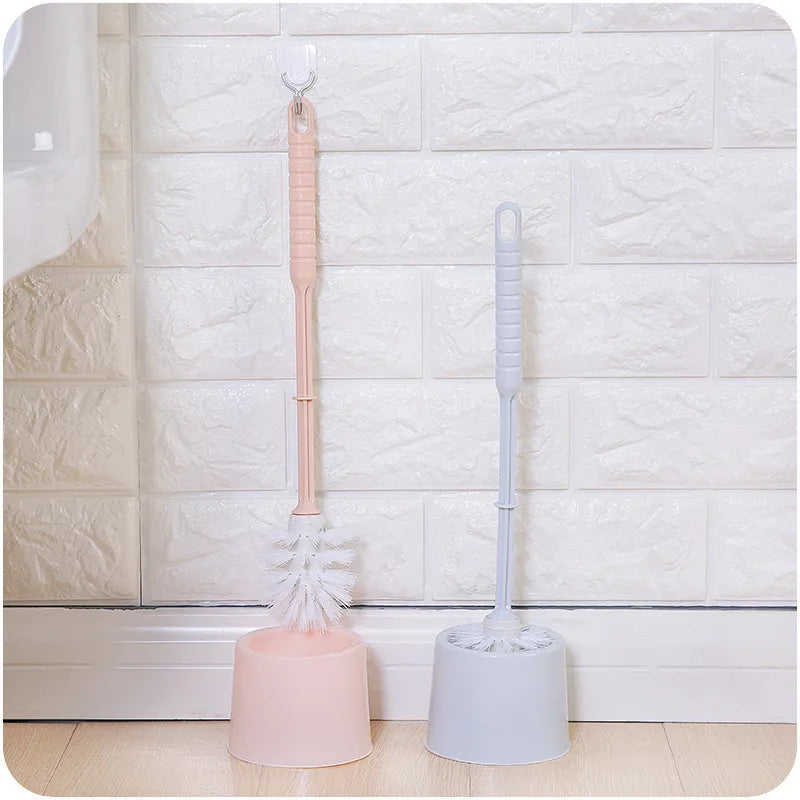 Toilet Bowl Brush and Holder Set Compact Tool Deep Cleaning for Bathroom Thick and Soft Bristles Long Handle Labor-Saving