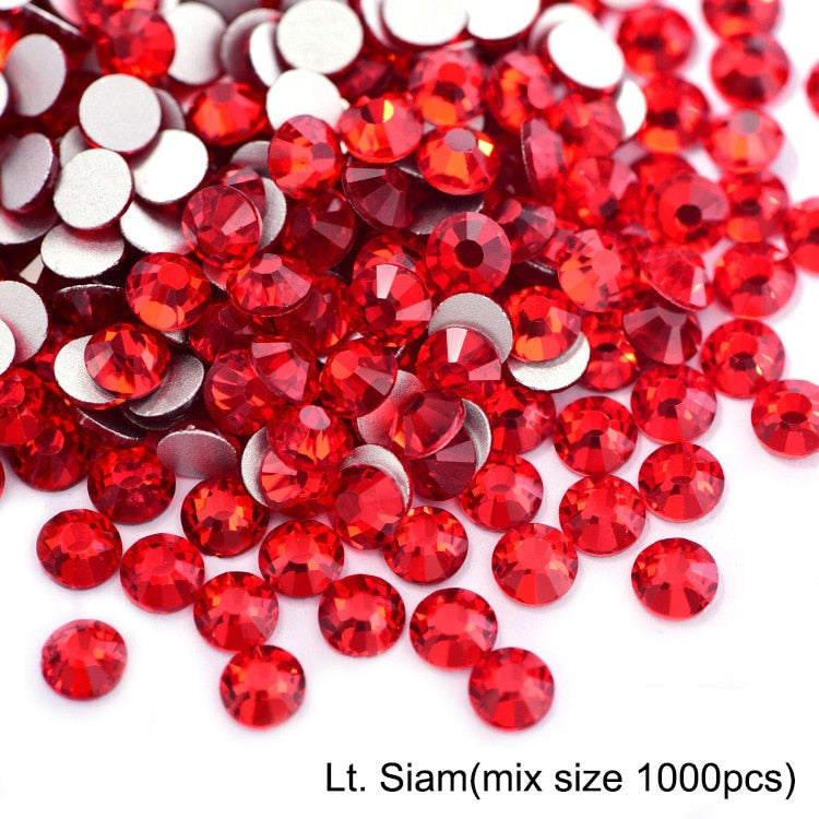 2020 New 1 Pack Flatback 3D Glass Swarovsky DIY Nails Rhinestones Art Decoration Shiny Crystal Stones Gems Manicure
