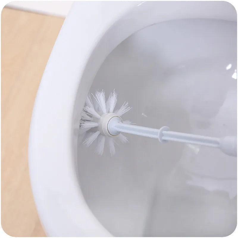 Toilet Bowl Brush and Holder Set Compact Tool Deep Cleaning for Bathroom Thick and Soft Bristles Long Handle Labor-Saving