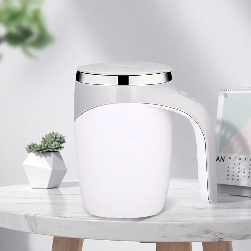 Rechargeable Magnetic Coffee Mugs Automatic Stirring Cup Handgrip Electric Rotating Milk Mug Stainless Steel Magnetic Water Cup