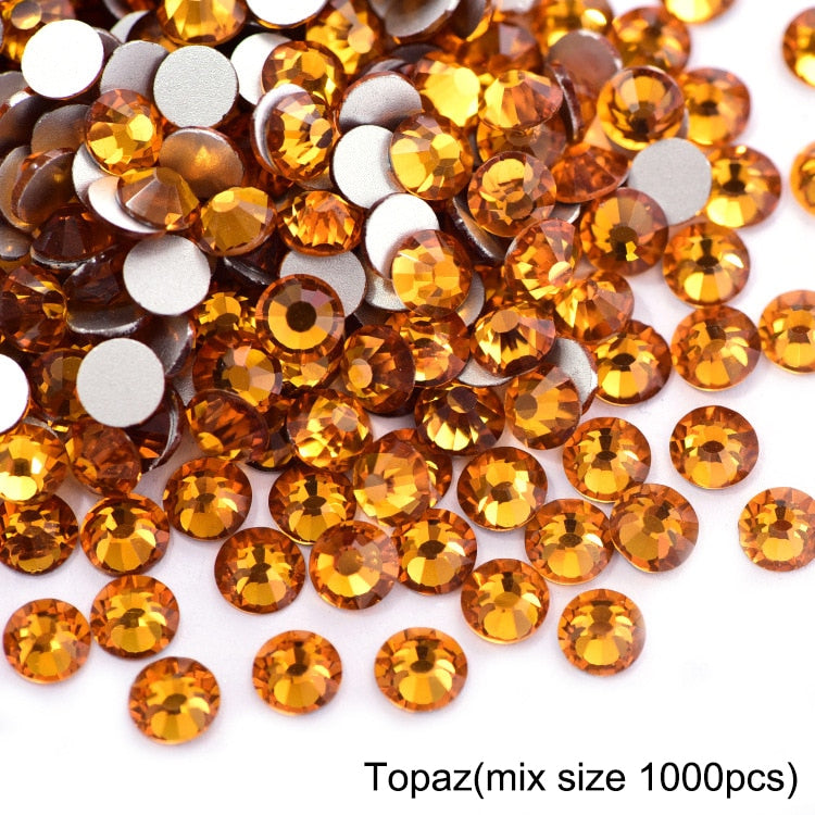 2020 New 1 Pack Flatback 3D Glass Swarovsky DIY Nails Rhinestones Art Decoration Shiny Crystal Stones Gems Manicure