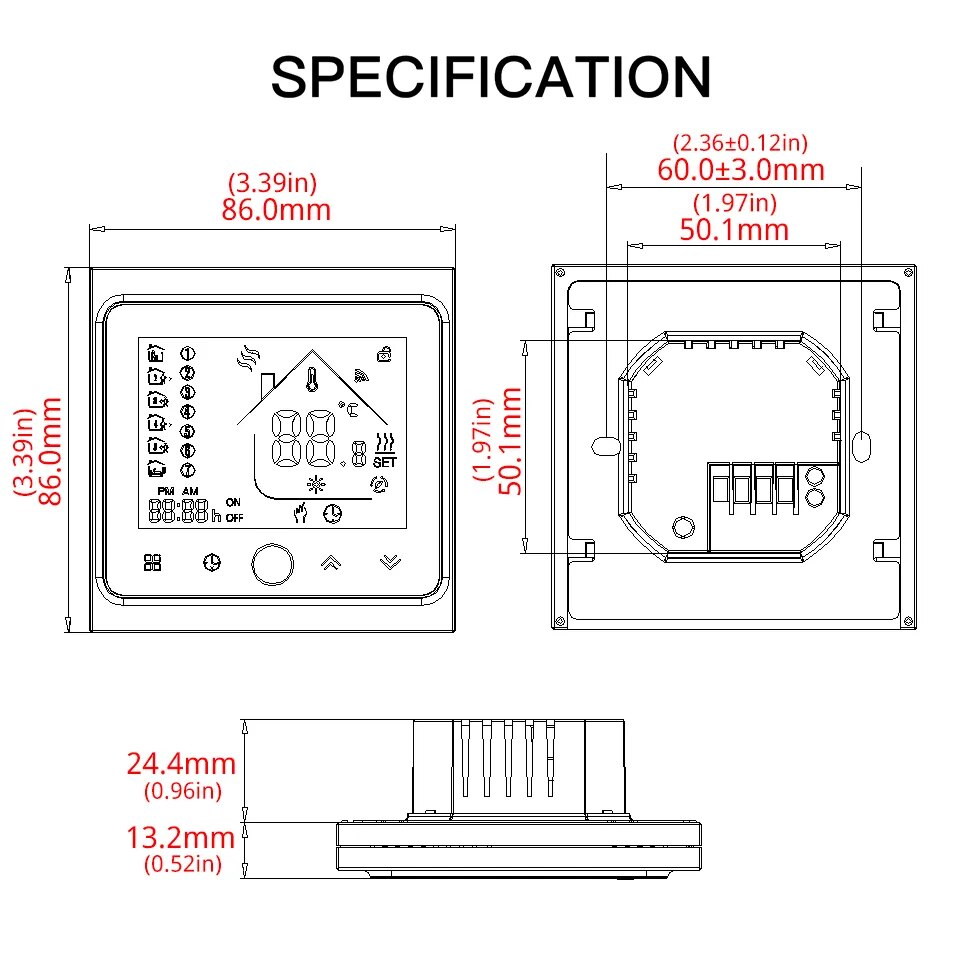Smart WiFi Thermostat Temperature Controller Water Electric Warm Floor Heating Water Gas Boiler Works with Echo Google Home Tuya