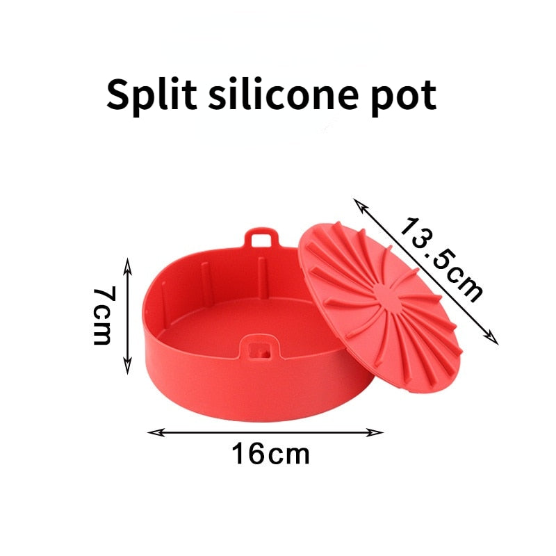 Air Fryer Silicone Nonstick Pans Airfryer Accessories Reusable Baking Dishes Baking Basket Baking Tool Tray Silicone Pad Pan