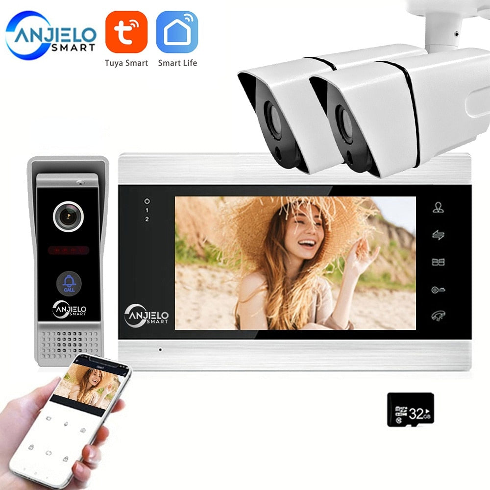 Tuya Video Intercom For Home Doorbell Wifi Video Door Entry Tuya App Remote Control Unlock Smart Home Video Door Phone Intercom