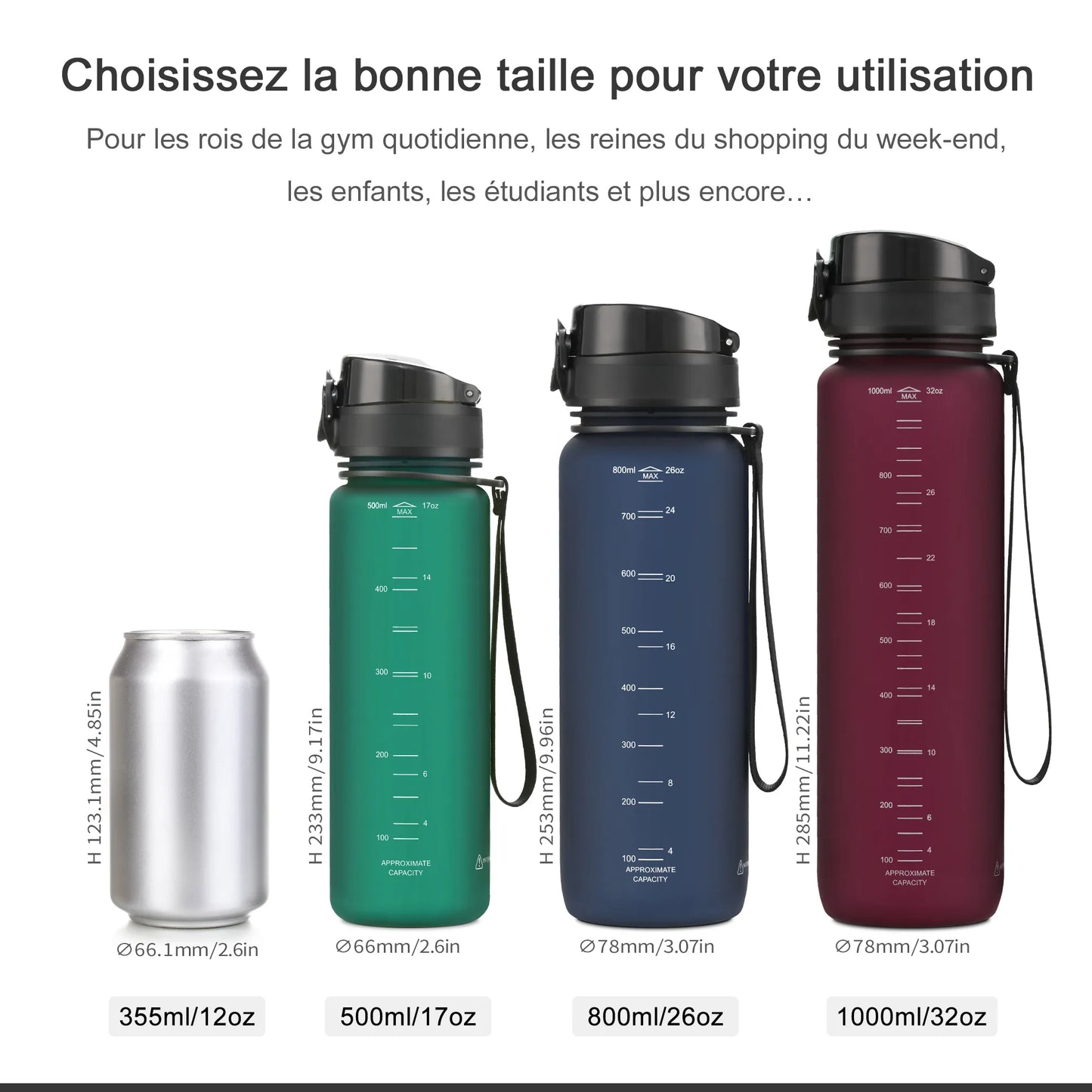 Hot 500/1000ML Sport Water Bottle Free Shipping Shaker Outdoor Travel Portable Leakproof Drinkware Plastic Drink Bottle BPA Free