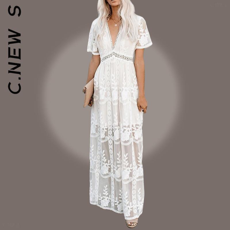 C.New S Dress Fashion Women Temperament V Neck Spaghetti Strap Dress Girl Popular Female Vestidos Clothing
