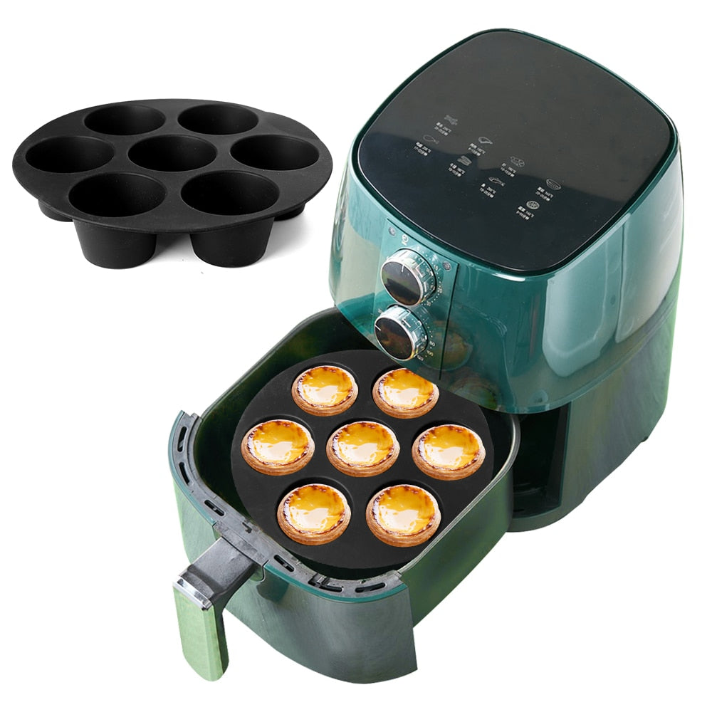 Air Fryer Silicone Nonstick Pans Airfryer Accessories Reusable Baking Dishes Baking Basket Baking Tool Tray Silicone Pad Pan