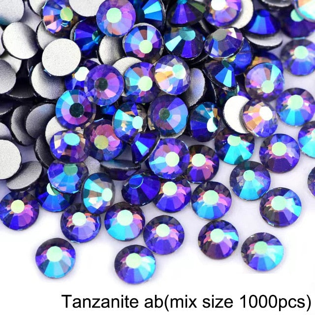 2020 New 1 Pack Flatback 3D Glass Swarovsky DIY Nails Rhinestones Art Decoration Shiny Crystal Stones Gems Manicure