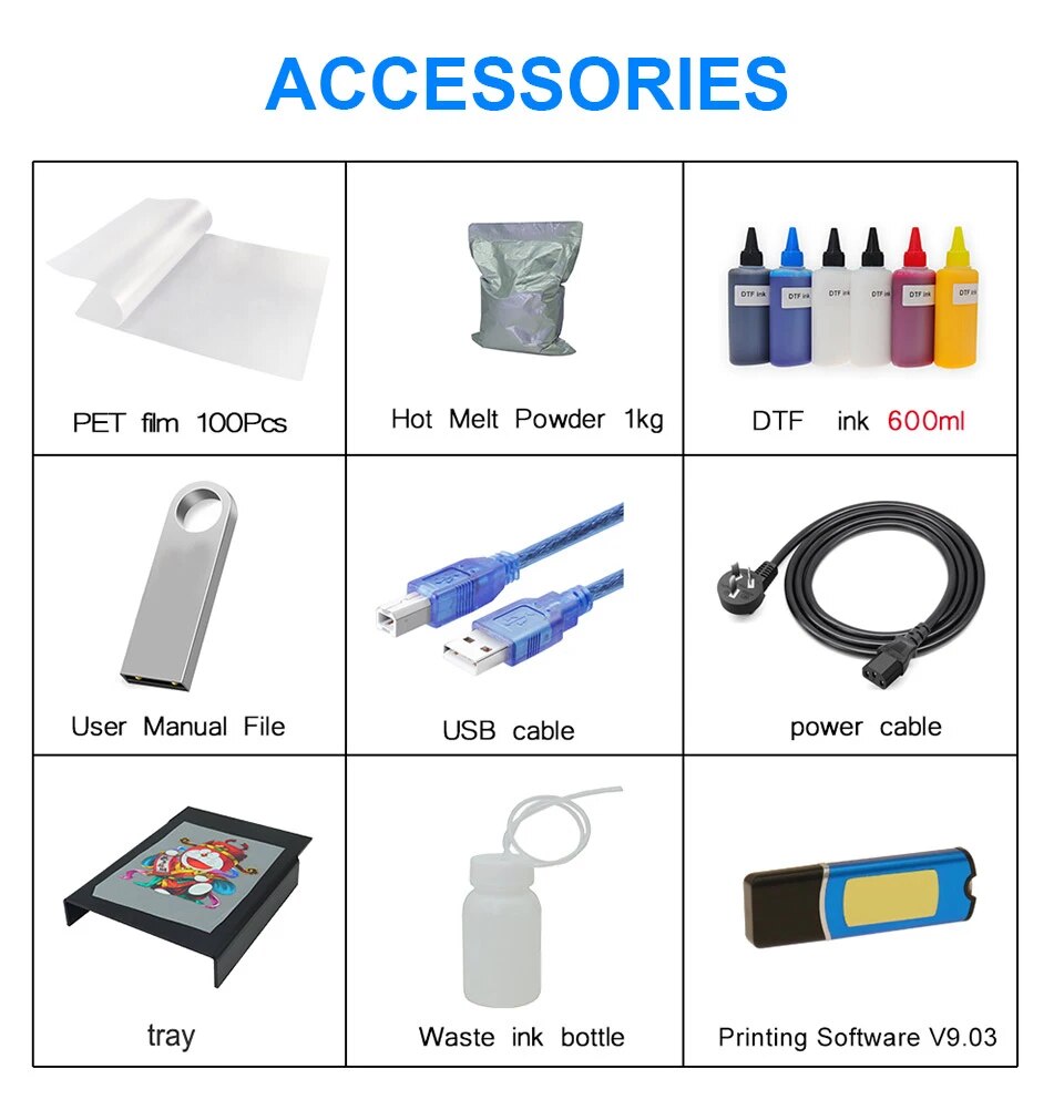 OYfame R1390 DTF Printer Direct to Film Print-preheating DTF Transfer Printer A3 For t shirt printing machine print and transfer