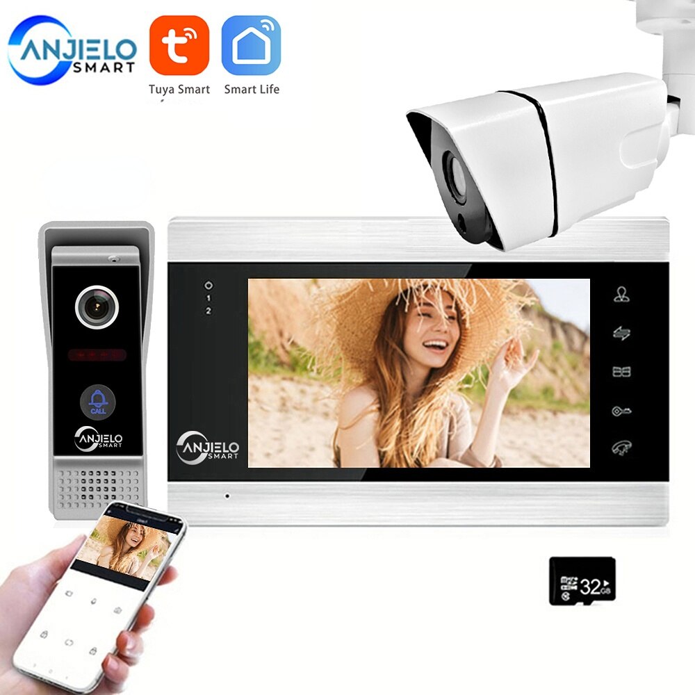 Tuya Video Intercom For Home Doorbell Wifi Video Door Entry Tuya App Remote Control Unlock Smart Home Video Door Phone Intercom