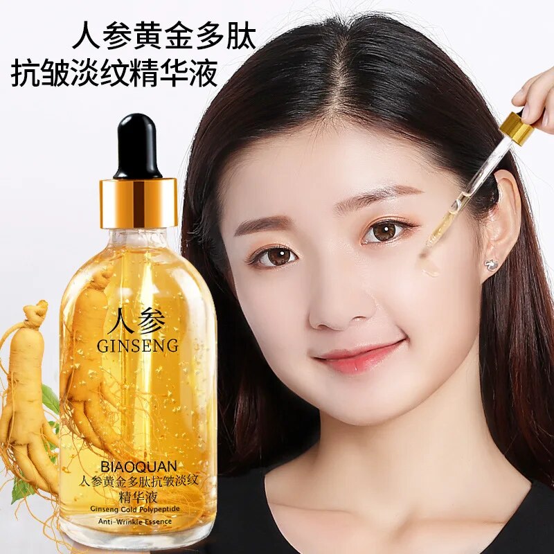 Gold Ginseng Face Essence Polypeptide Anti-wrinkle Lightning Moisturizing Niacinamide Facial Serum for Skin Care Products 100ml