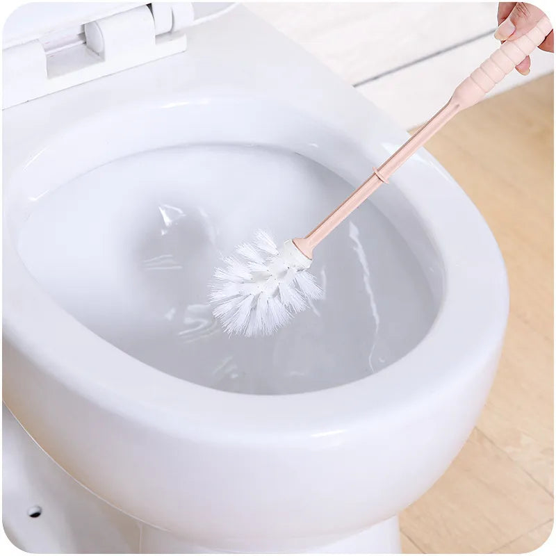 Toilet Bowl Brush and Holder Set Compact Tool Deep Cleaning for Bathroom Thick and Soft Bristles Long Handle Labor-Saving