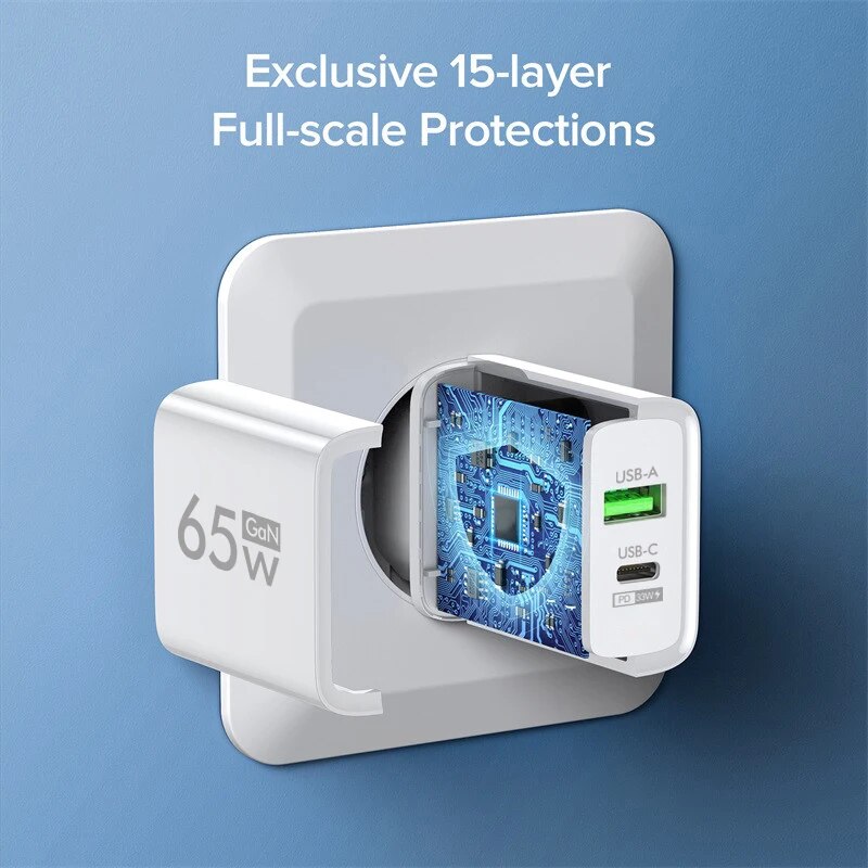 65W GAN USB Type C Charger Mobile Phone Charger QC 3.0 Fast Charging Wall Charger Adapters For iPhone 14 Xiaomi Huawei Samsung