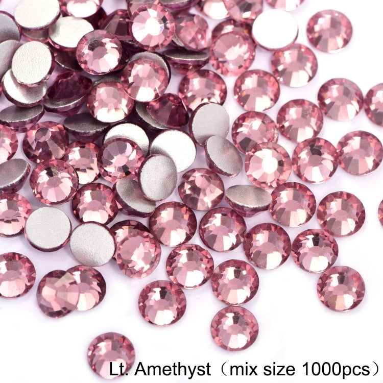 2020 New 1 Pack Flatback 3D Glass Swarovsky DIY Nails Rhinestones Art Decoration Shiny Crystal Stones Gems Manicure