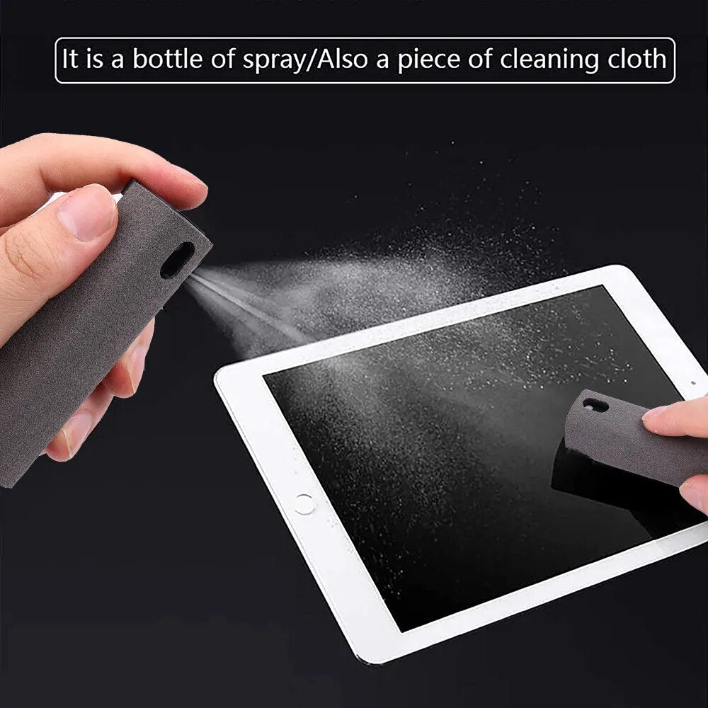 2 In1 Portable Cleaner Spray Bottle For Phone Laptop PC Tablet Camera Screen Universal Multifunction Dust Removal Clean Set