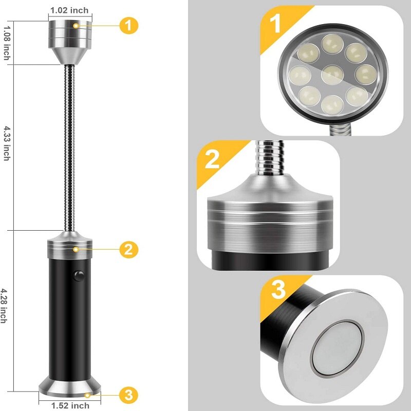 Led Flashlight Outdoor Lighting Barbecue Lamp Magnetic Hose Lamp 360° Adjustable Barbecue Lamp Outdoor Barbecue Lighting Tool