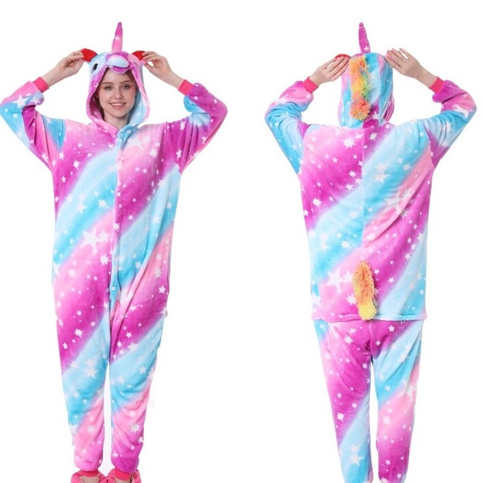 Unicorn Pajamas Onesie Kids Kigurumi Pyjama Panda Licorne Stitch Pijama Boy Girl Flannel Pajama Christmas Party Cosplay Clothes