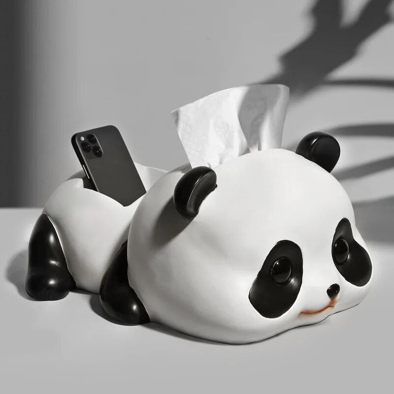 IHOME Ins Creative Panda Paper Towel Box Decoration Key Storage Living Room Table Surface Home Decoration Nordic Lovely New 2023