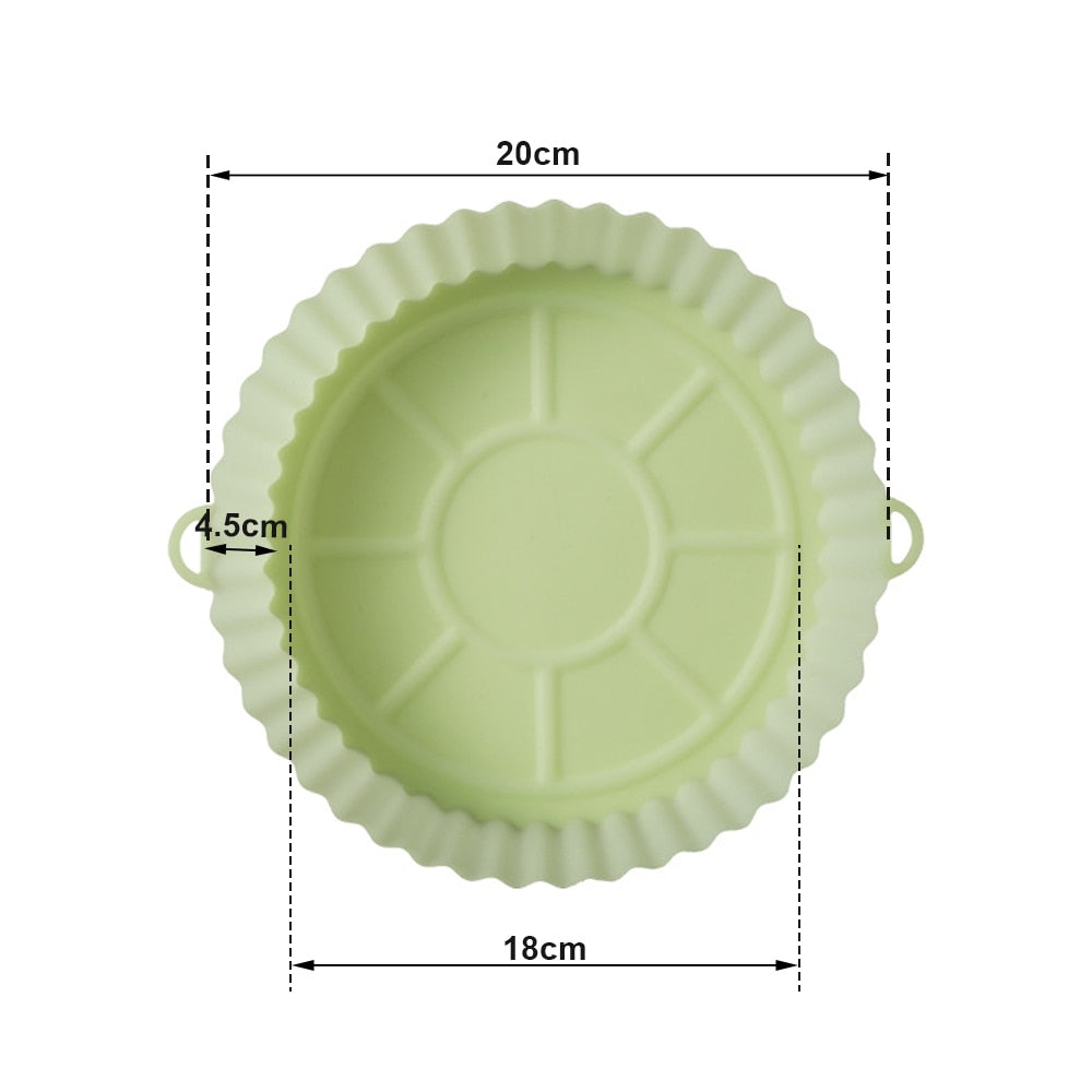 Air Fryer Silicone Nonstick Pans Airfryer Accessories Reusable Baking Dishes Baking Basket Baking Tool Tray Silicone Pad Pan