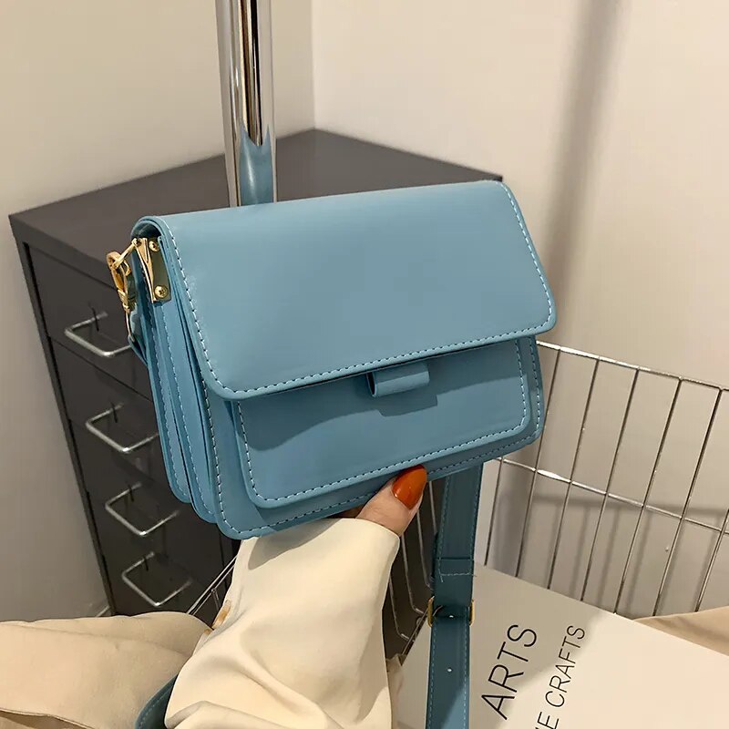 Fashion Brand Women's Small Crossbody Bag Lightweight PU Leather Messenger Bag Flap Handbag Purse Summer Travel Bag for Female