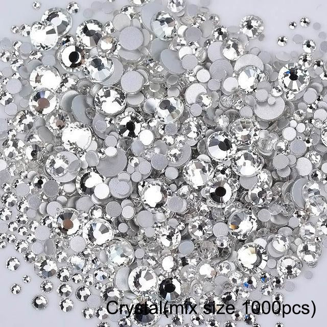 2020 New 1 Pack Flatback 3D Glass Swarovsky DIY Nails Rhinestones Art Decoration Shiny Crystal Stones Gems Manicure